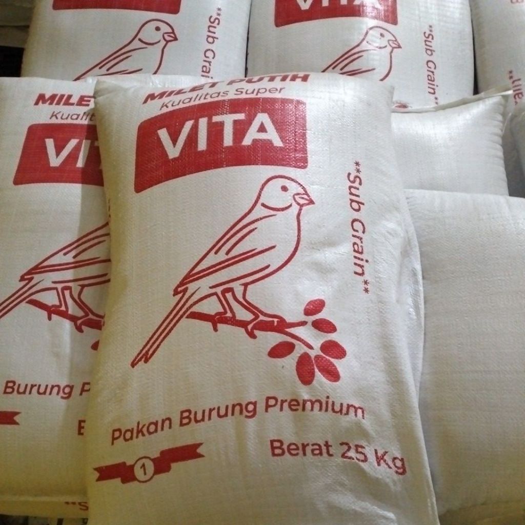 milet putih 25 kg, 1 Karung merk vita, packing aman double karung