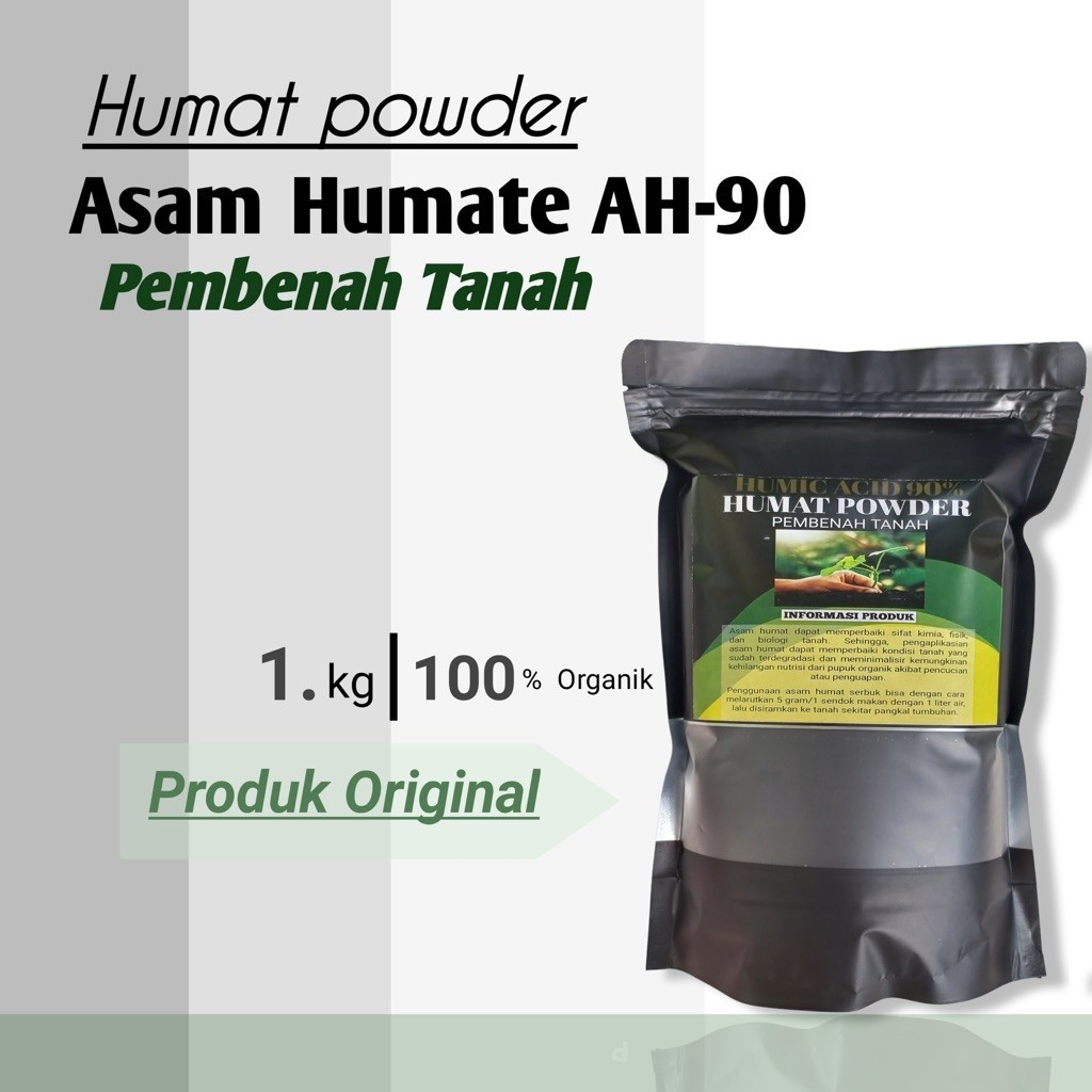 Asam Humat Pupuk Pembenah Tanah 1 Kilo - Serbuk, Perbaiki Tanah Rusak