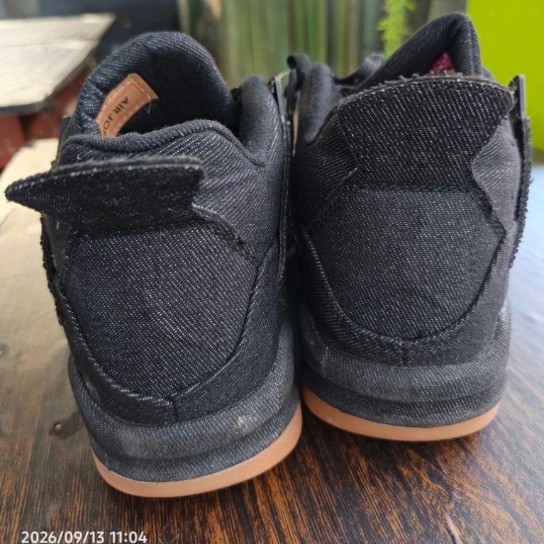 sepatu nike levis air jordan 4 retro black denim