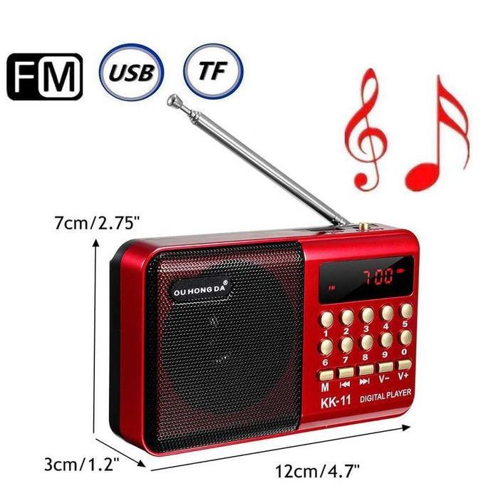 Radio FM Mini Portable FM Radio Player TF Card