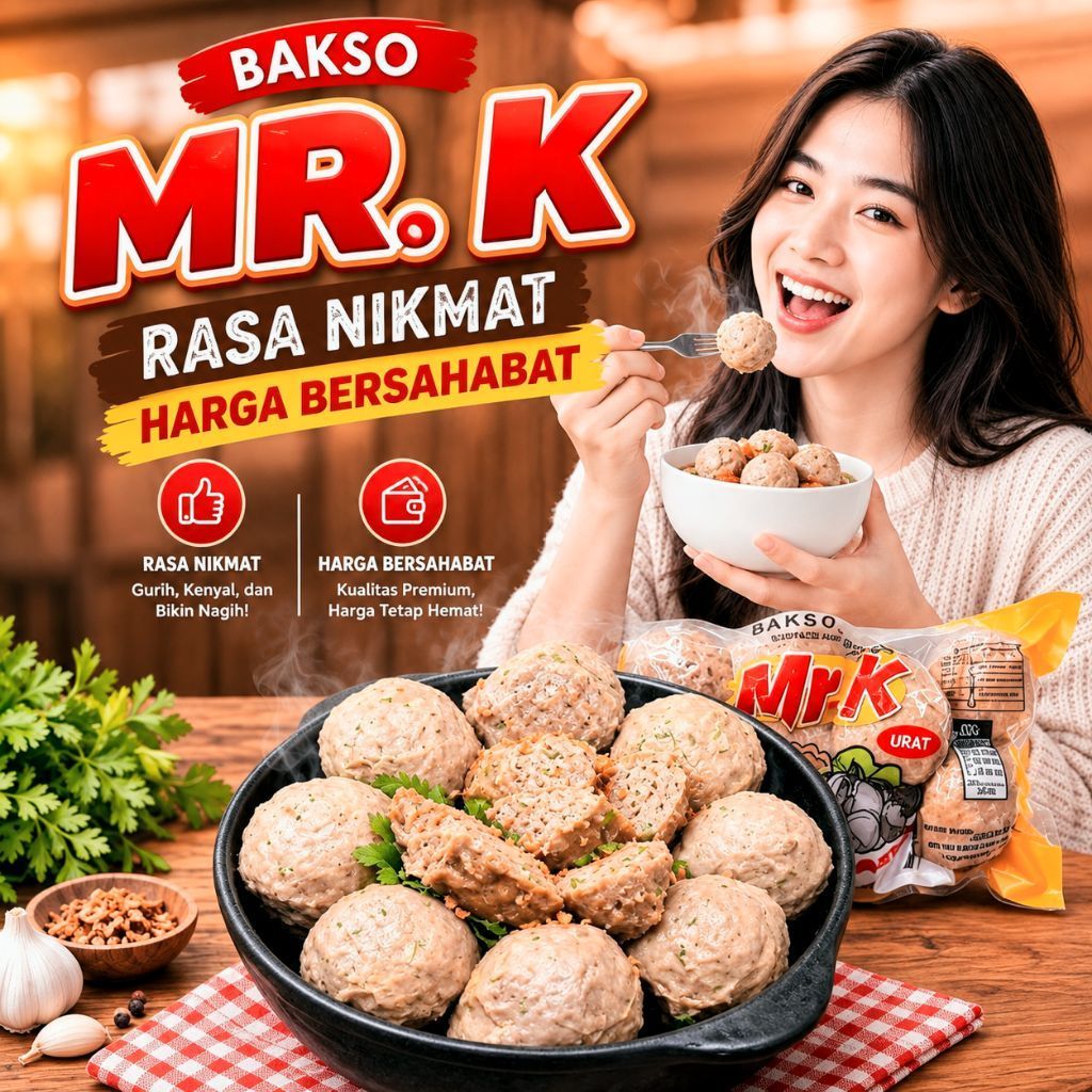 Bakso urat sapi jumbo isi 10 Bakso Mr.k