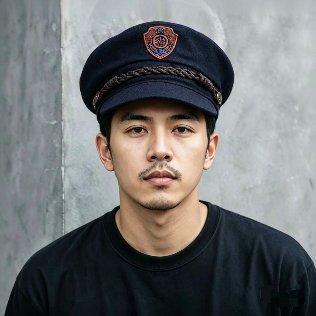 TOPI SAILOR HAT NAVY / TOPI KAPTEN / TOPI PELAUT