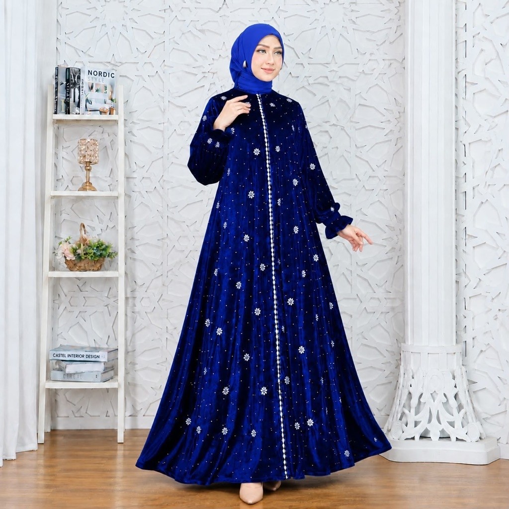 ABAYA LAYLA GAMIS ABAYA TURUKI BIANCA BAHAN BLUDRU EXCLUSIF MEWAH DAN ELEGAN