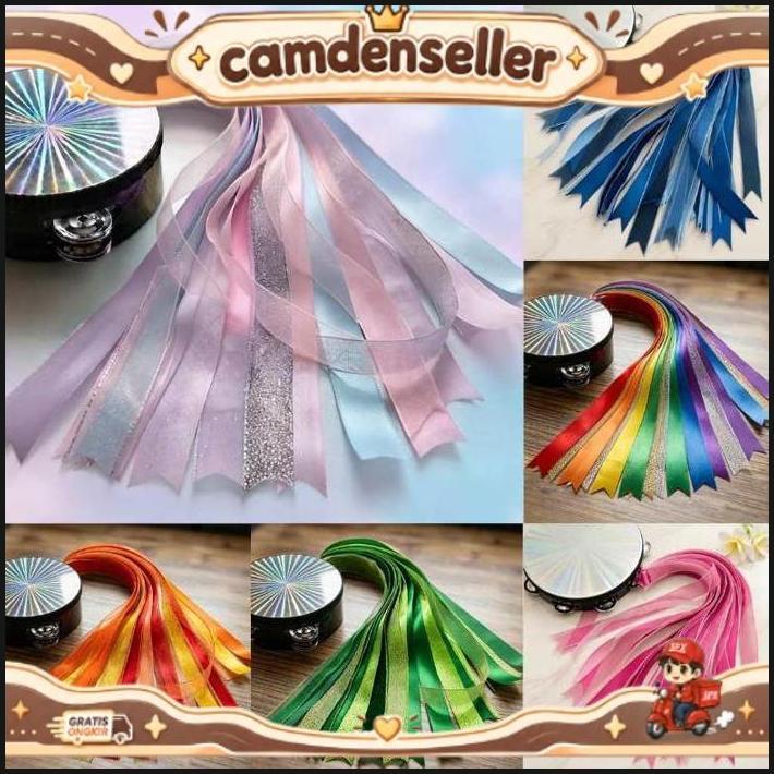 Rumbai Tassel Untuk Menari Tamborin Tamborine Gereja Rebana Aksesoris Alat Tari Tasel Pita Satin Kec