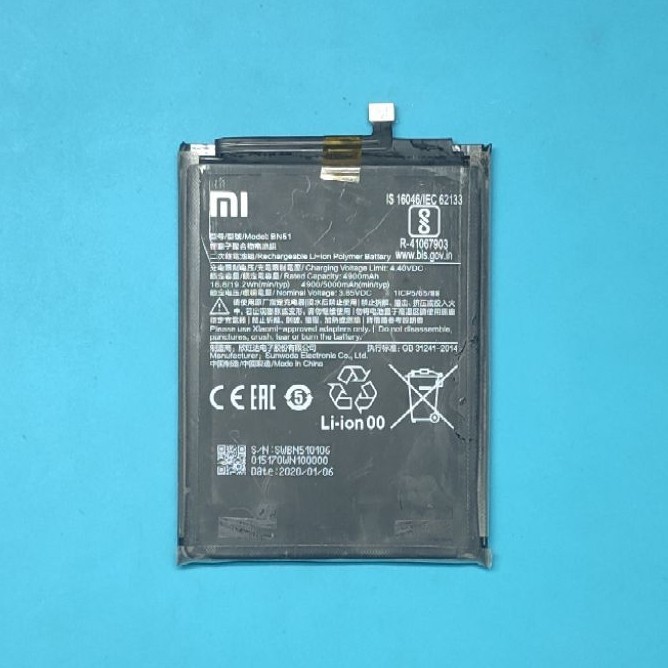(MINUS IC BMS) BATERAI REDMI (BN51) ORIGINAL COPOTAN KOMPATIBEL (8/8A)
