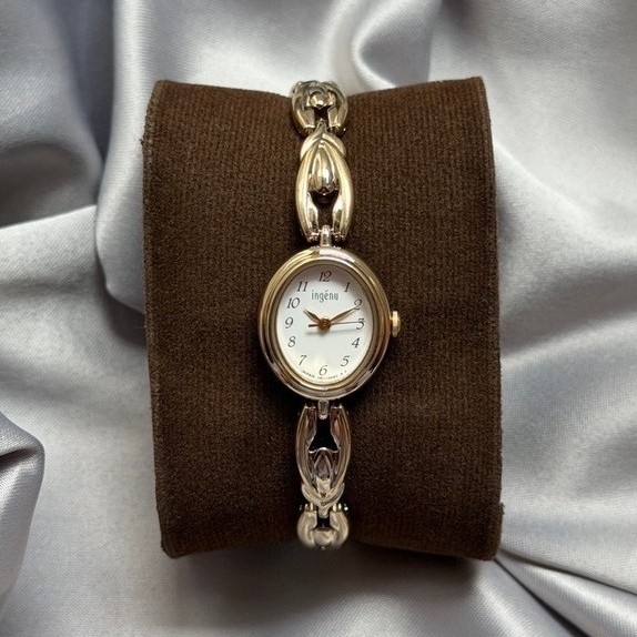 Jam Tangan Vintage Wanita Alba Ingenu Oval Gold Ladies Vintage Watch
