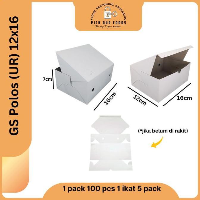 Yuniviana_ - Dus Snack Polos Putih 12X12 | Dus Snack 12X14 | Dus Snack 12X16 Box