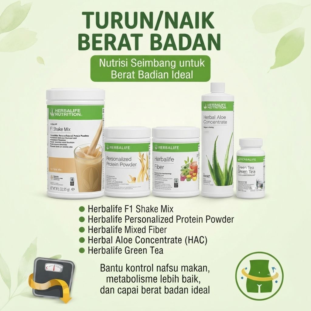 ​Paket Turun Naik Berat Badan Herbalife Original Asli mamber independen ada barcode - Program Diet S