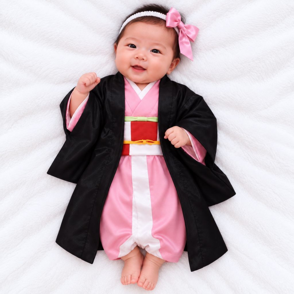 Nezuko Kamado Bayi Baju Kostum Anime Demon Slayer