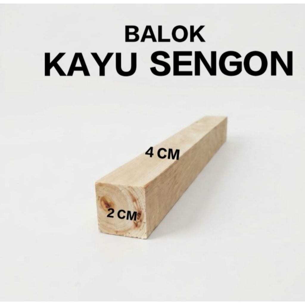 balok kayu sengon lebar 4 cm tebal 2 cm