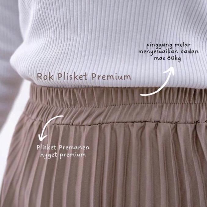 Rok Plisket Premium Tebal Polos Panjang Bawahan Wanita