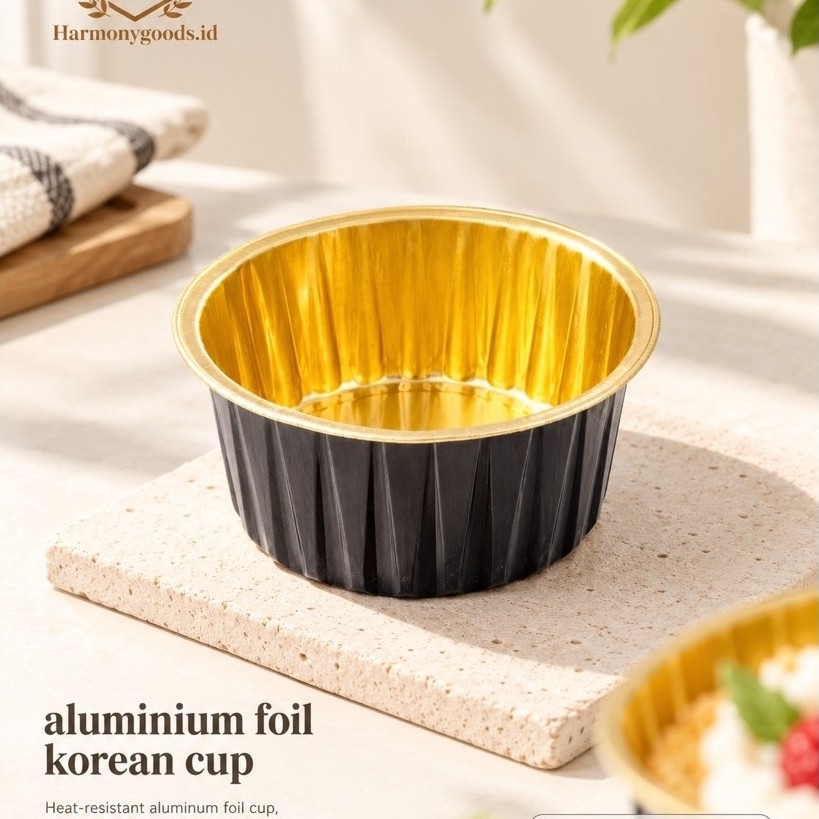 10pcs PREMIUM aluminium foil cup kue korean dessert box kotak cup cake kue puding TAHAN PANAS