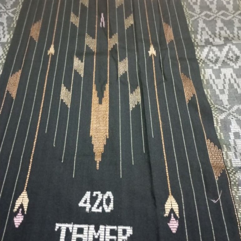 sarung Tamer 420 sge hitam full sutra second minus ringan