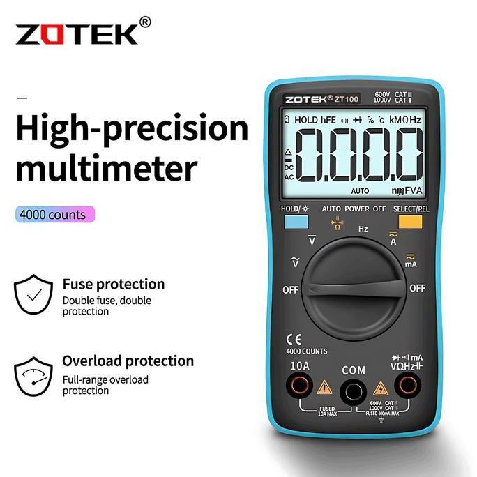 Avometer Digital Zotek Zt100 / Multitester Digital Zotek Zt 100