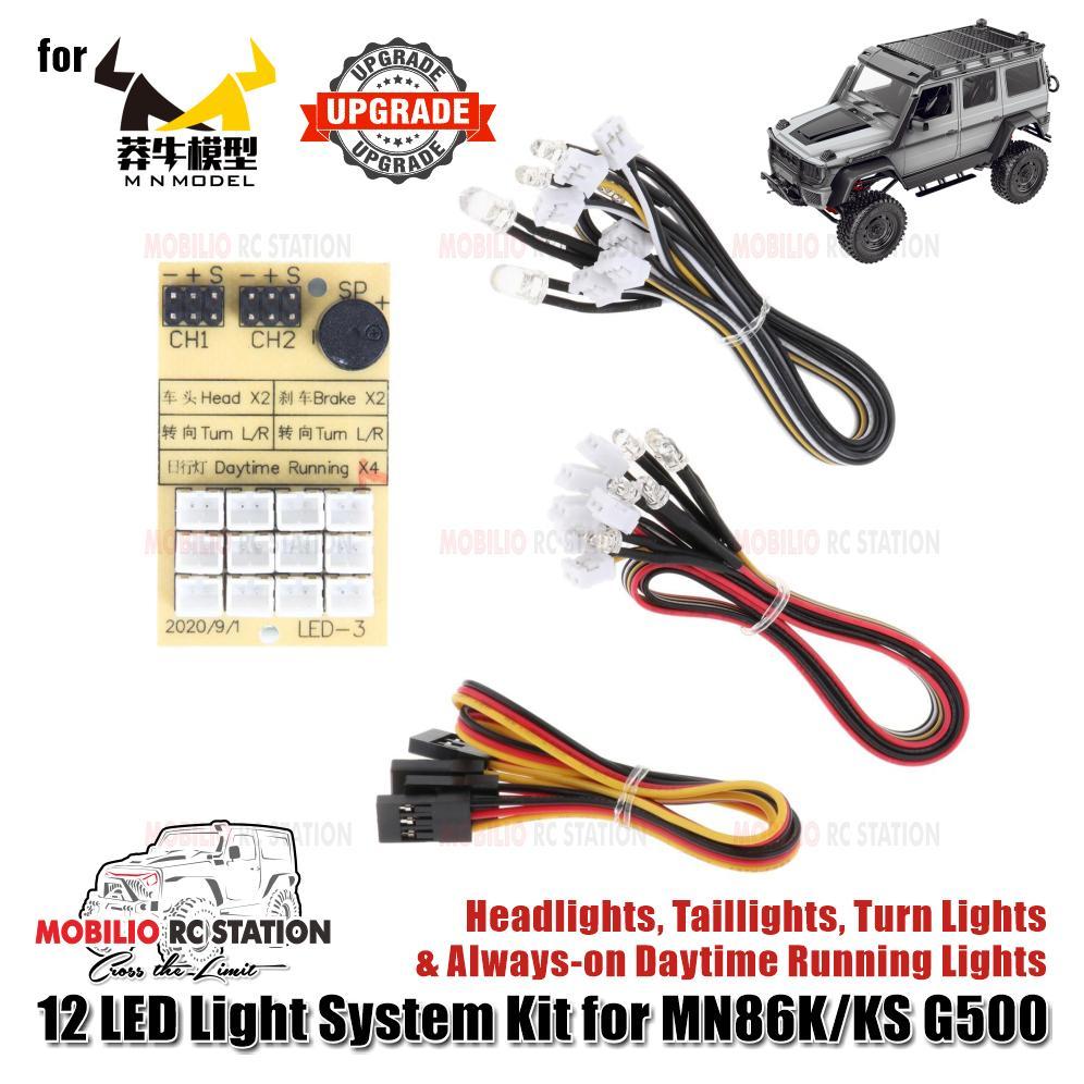 12 LED LIGHT SYSTEM KIT FOR RC MN86K MN86KS G500 1:12 SCALE CRAWLER