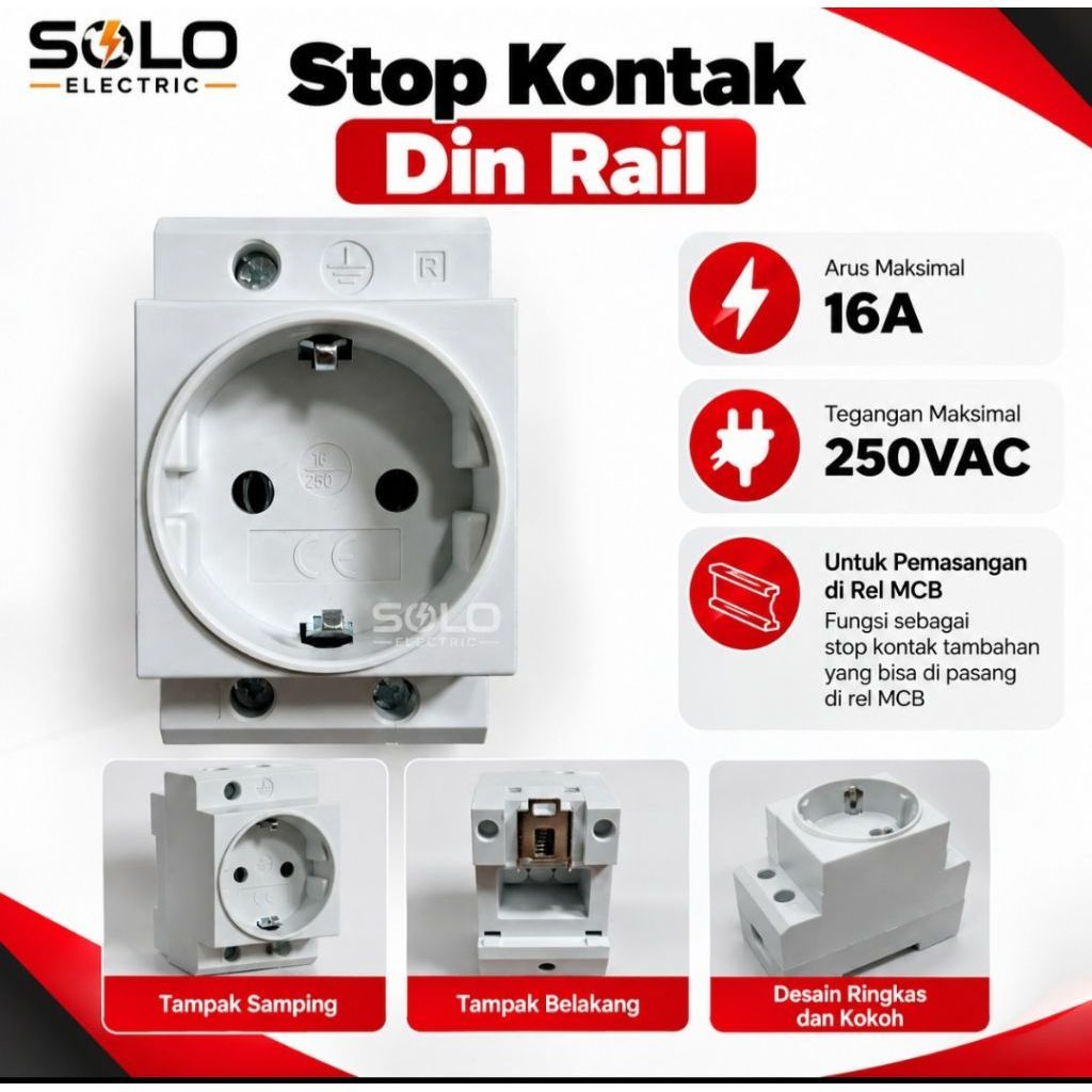 Stop Kontak Din Rail / Socket Din Rail