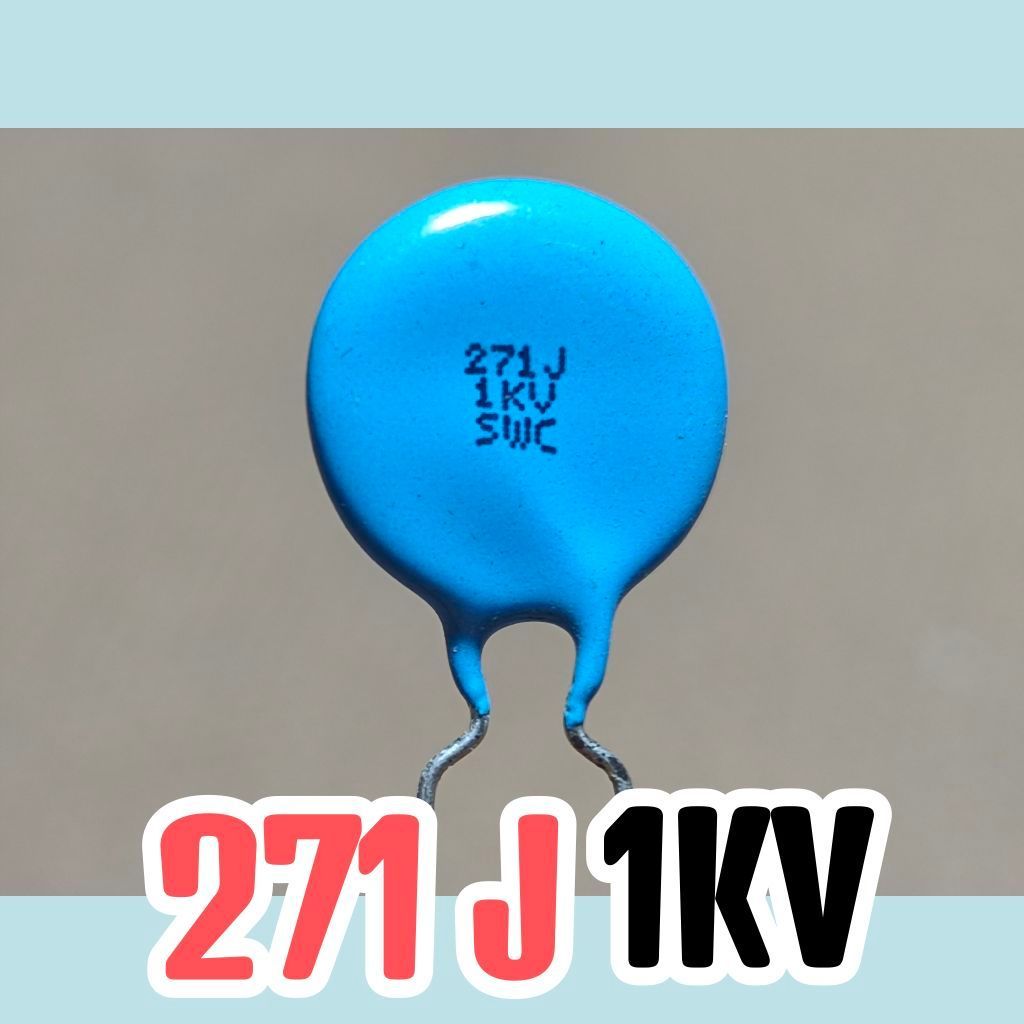 Kapasitor keramik ceramic capasitor milar mylar 271J 1KV 270pF 270 pF 1KV 0.27nF 0,27nF 1KV 0.27 nF 
