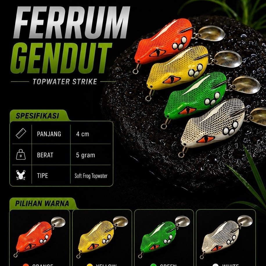 Umpan Gabus / Umpan Softfrog Gabus / Umpan Soft Frog Ferrum