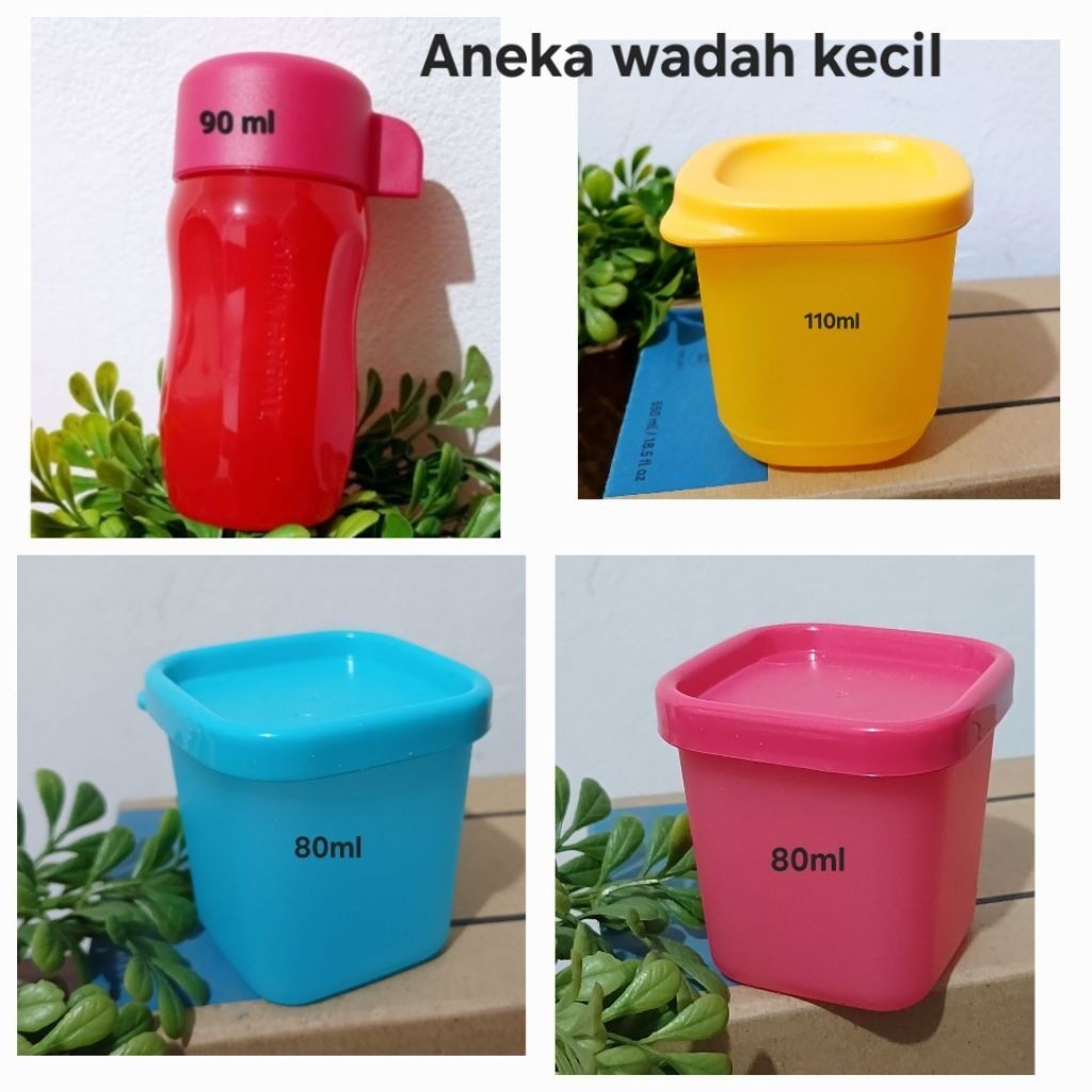 Tupperware wadah kecil mini botol 90 ml,petite square 80ml/110ml