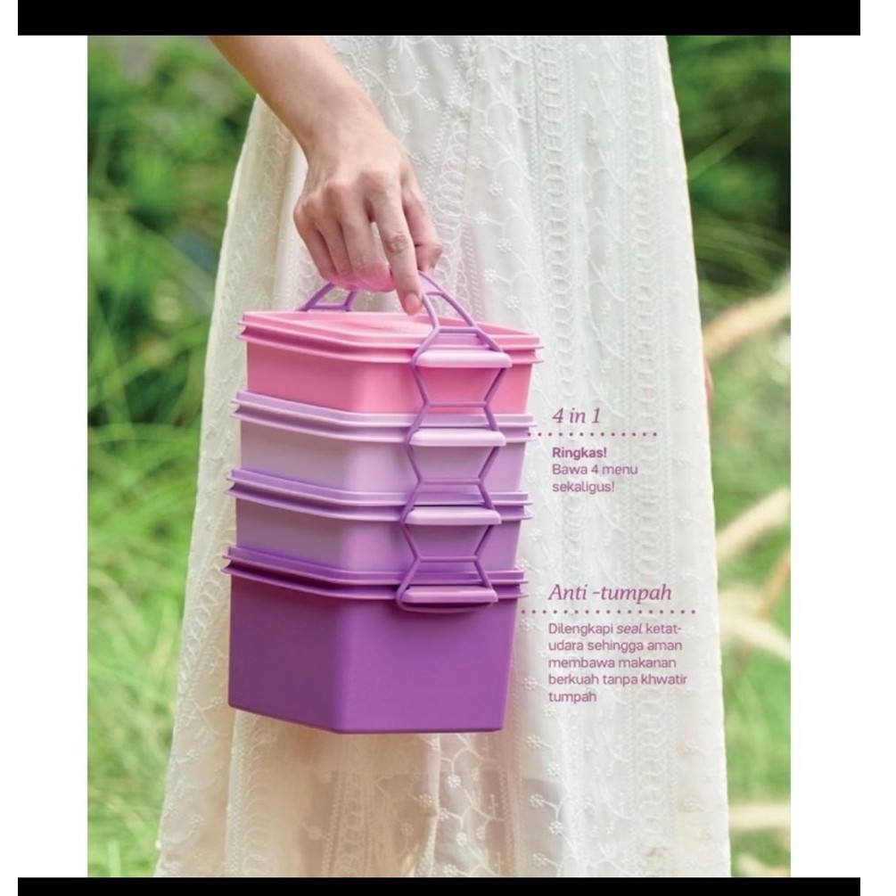 Rantang Double Sweet Tupperware (gradasi ungu Indo)