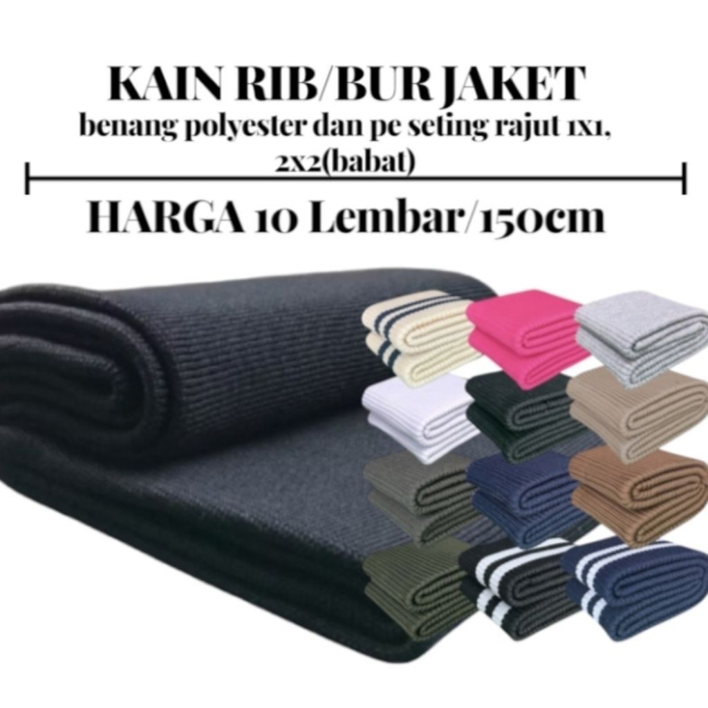 Kain Rib polyester pe untuk jaket bagian kerah lengan pinggang