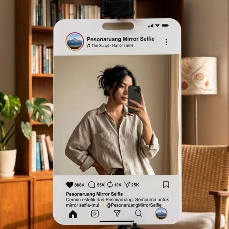 Cermin Instagram spot selfie Custom yang cocok sebagai dekorasi sekaligus spot foto dengan tampilan 