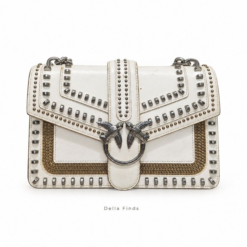 Della Finds - [Preloved] Tas Pesta Wanita Pinko Kulit Putih