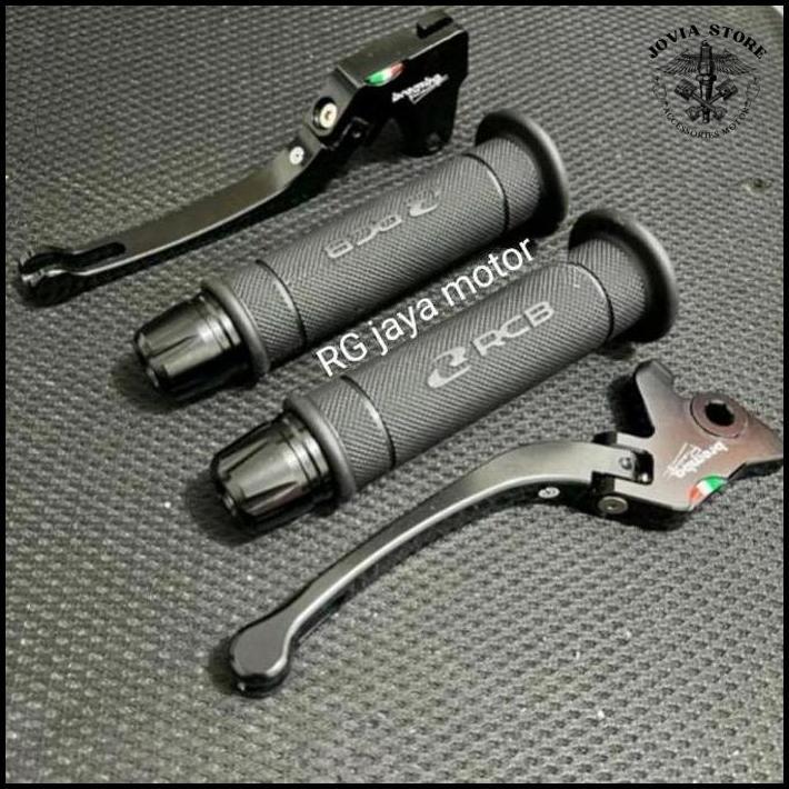 3In1 Handle Rem Lipat Black + Handgrip Rcb + Jalu Stang Cnc Mio Mio Smile Mio Sporty Mio Soul Terbat