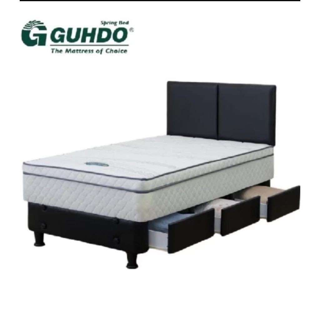 GUHDO-KASUR DIVAN LACI GUHDO STANDARD PLUSHTOP - RANJANG LACI - DRAWER BED - DRAWERBED FULLSET