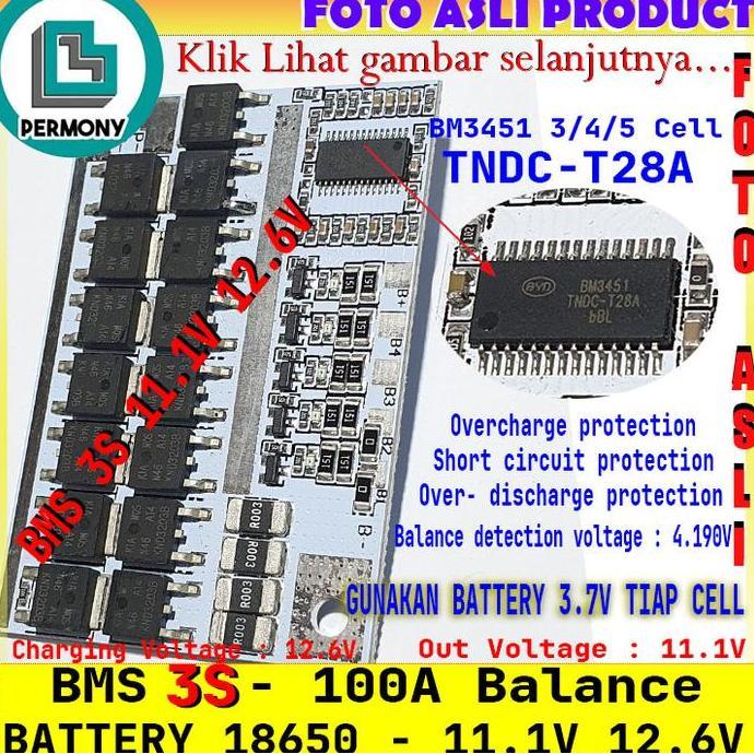 BMS 3S 100A BALANCE CHARGING PROTECTION LI-ION LITHIUM BATTERY