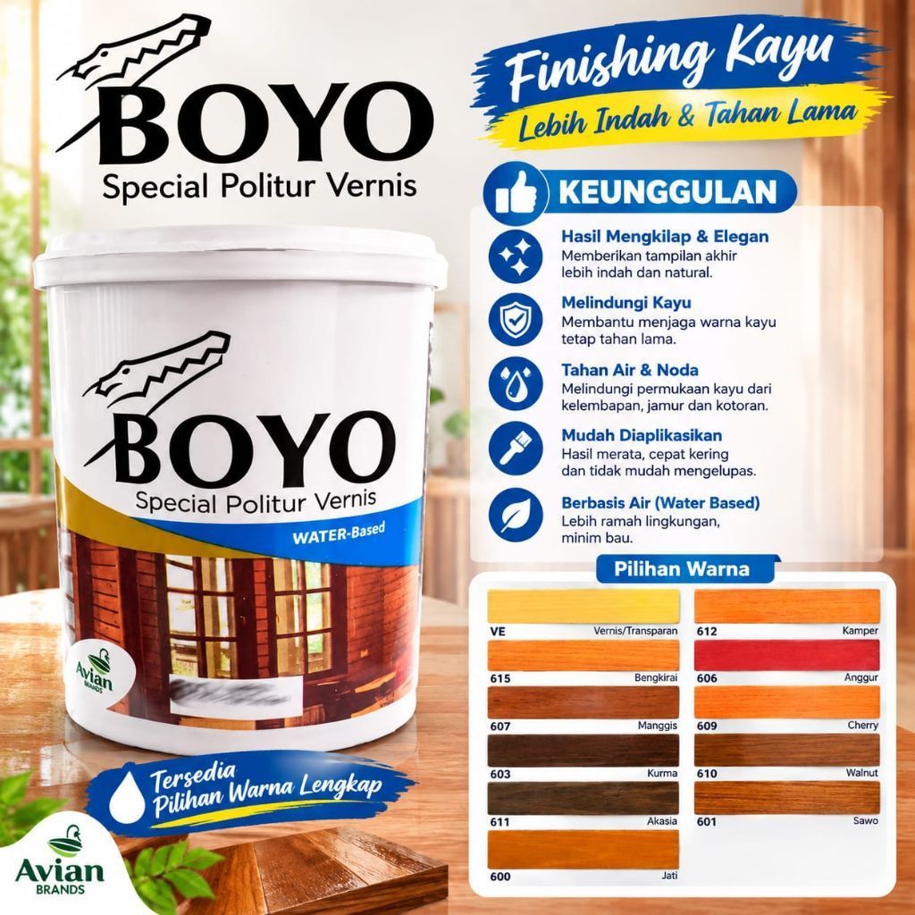 BOYO POLITUR / VERNIS AVIAN BRANDS WATERBASED