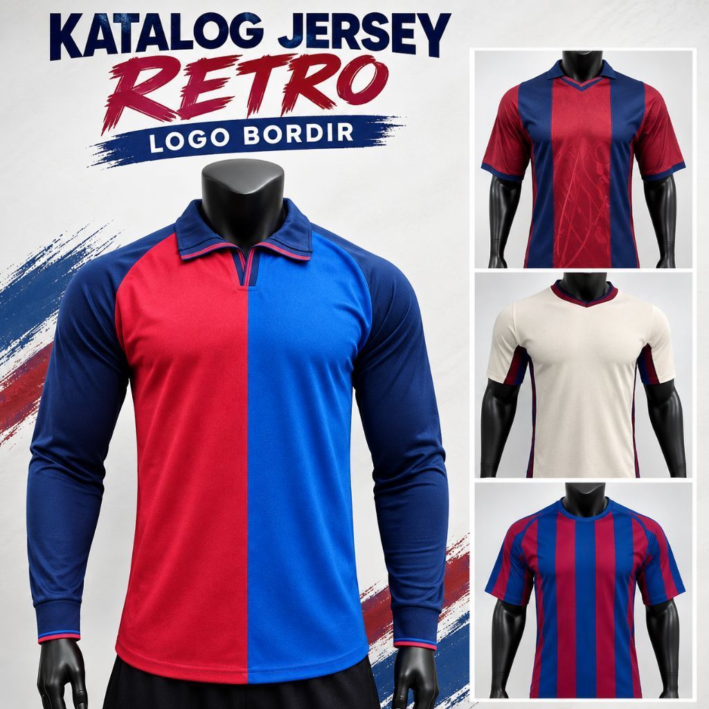 LIVE 7 PLAYER ISSUE RETRO CELANA Football jersey JERSEY BOLA BAJU JERSEY BARCELONA HOME 2023 2024 CE
