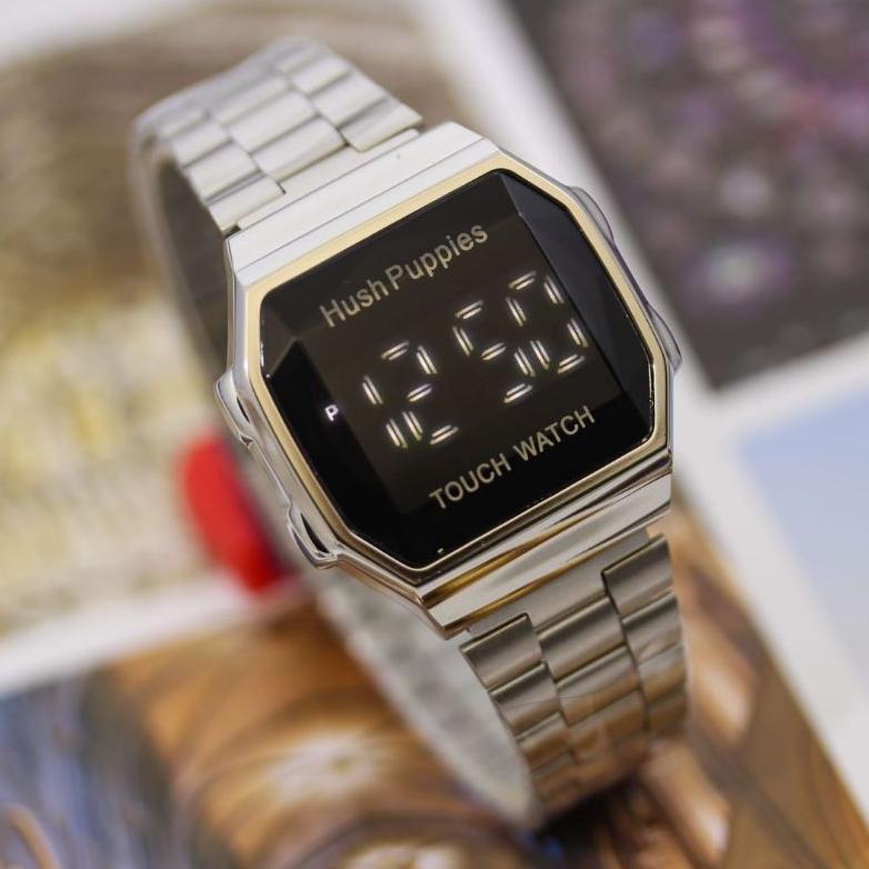 COD Jam Tangan Wanita Digital Hush Puppies Touch Watch Hp-41 Strap Rantaisteel Premium