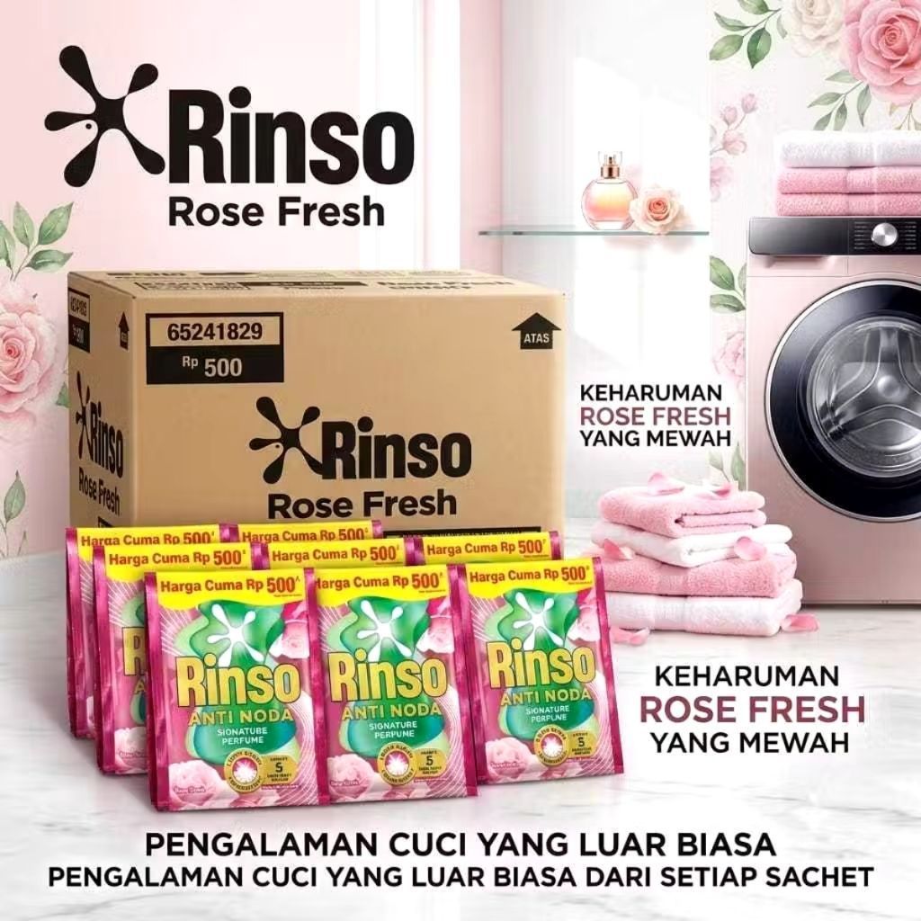 Rinso Cair Sachet 1 Dus 96 Sachet 20g - Anti Noda