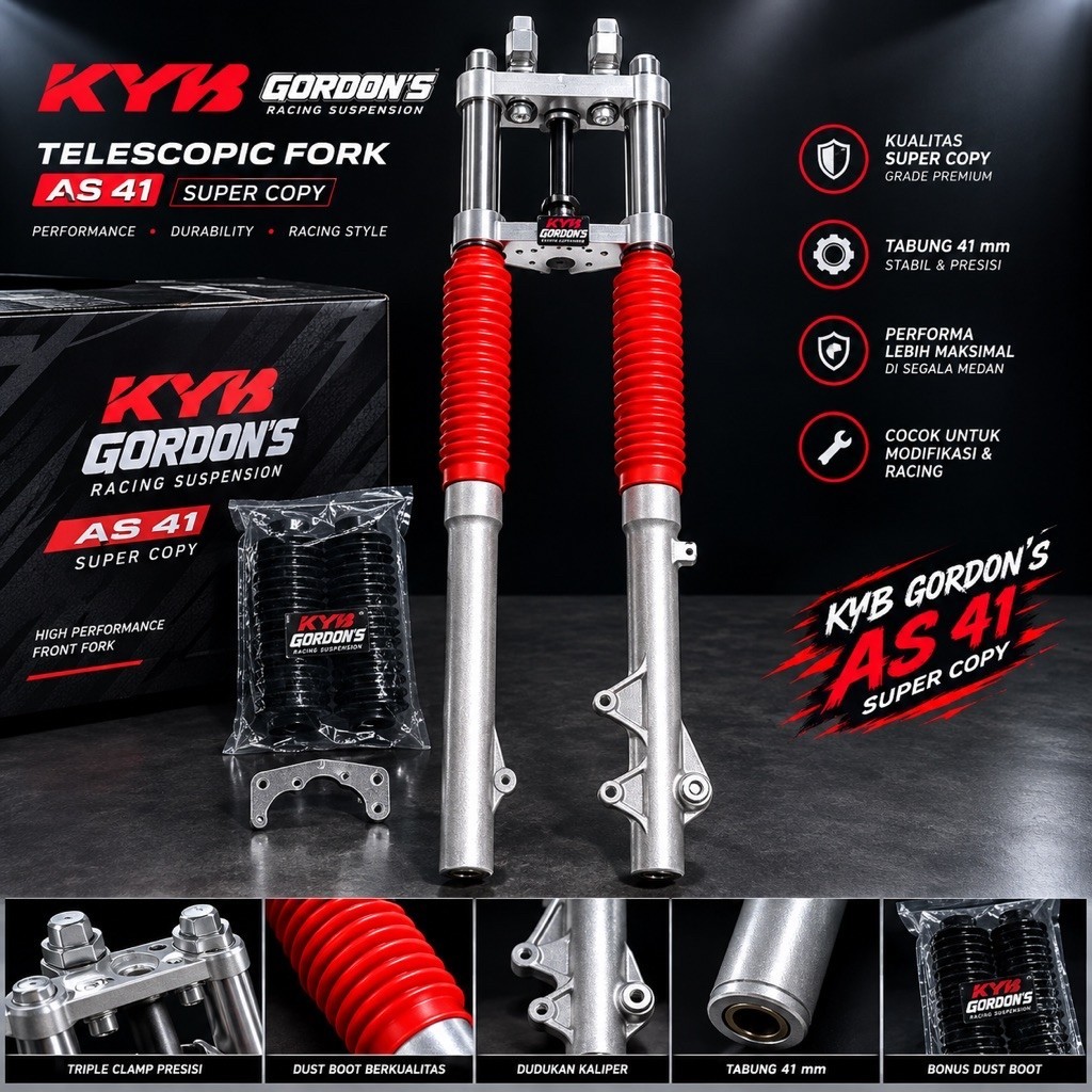 Tele Replica KYB Gordons As 41mm Shock Depan Kayaba Gordon 41 Replika Supercopy