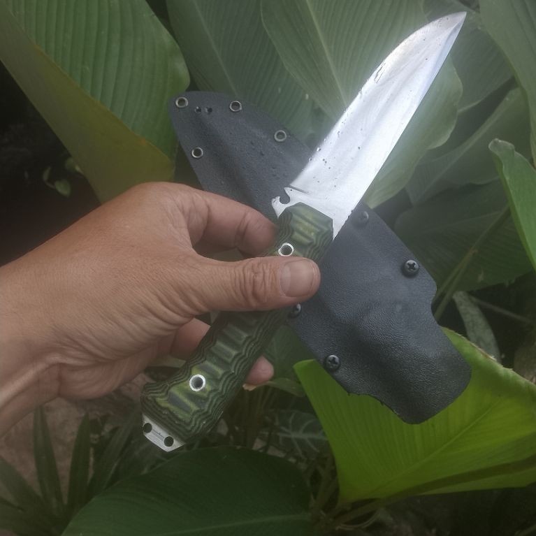 Pisau Bushcraft Carbon Steel Sup9 Full Tang