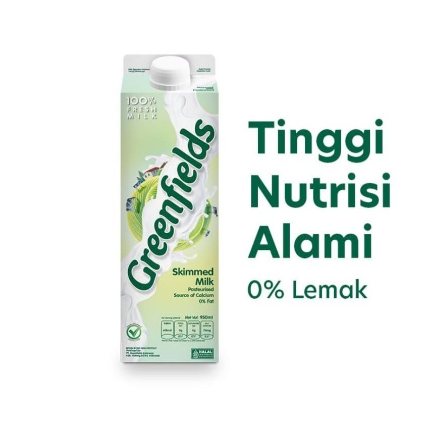 GREENFIELDS SKIMMED MILK FRESH MILK / Skim Milk Greenfields SUSU SEGAR PASTEURISASI