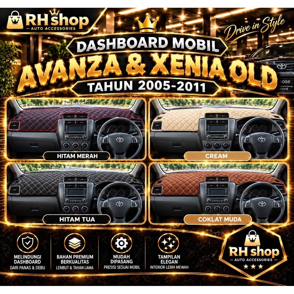 Cover Dashboard Mobil Avanza & Xenia Old 2005-2011 Kulit Sintetis Premium Grade A