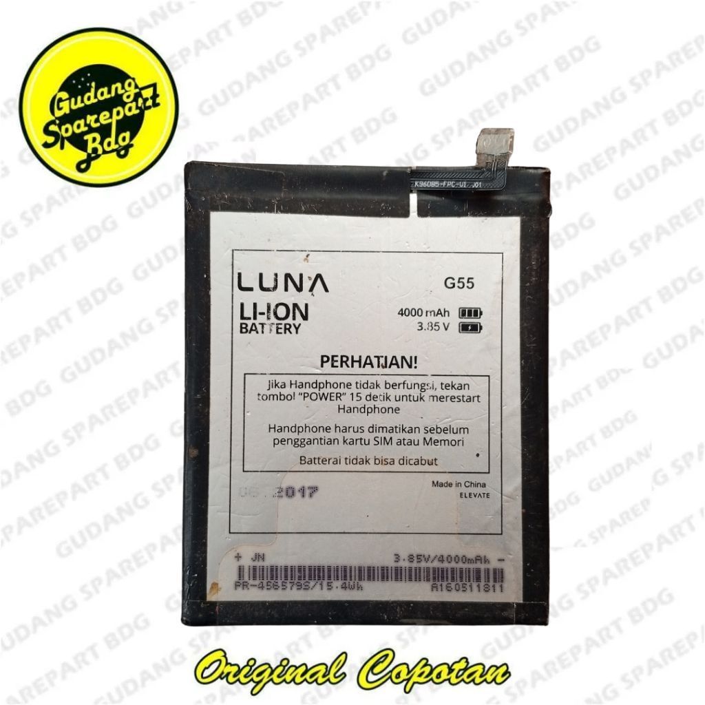 Baterai Baterry Luna G55 4100 mAh Second Original Copotan