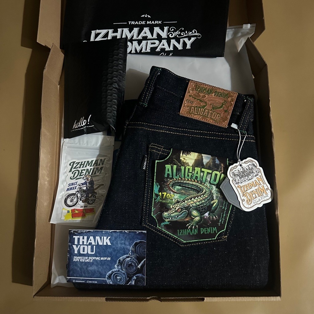 izhman denim aligator 17oz heavyweight denim aligator 17oz