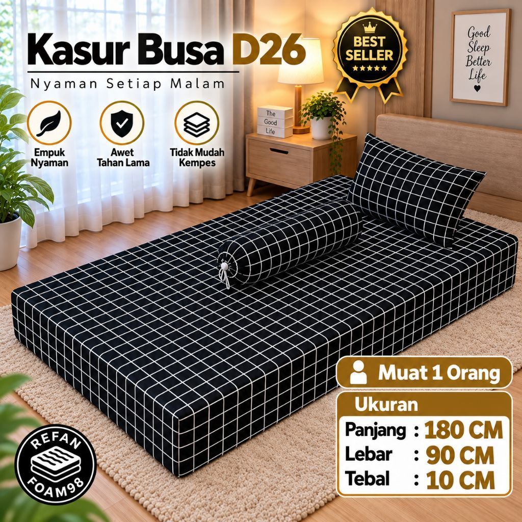 Kasur Busa D26 Berkualitas Super Awet 180x90x10 CM 1 Orang