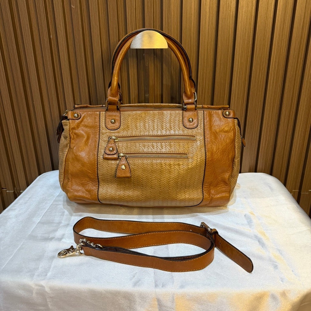 Miu Miu Two Tone Woven Leather Vintage Y2K