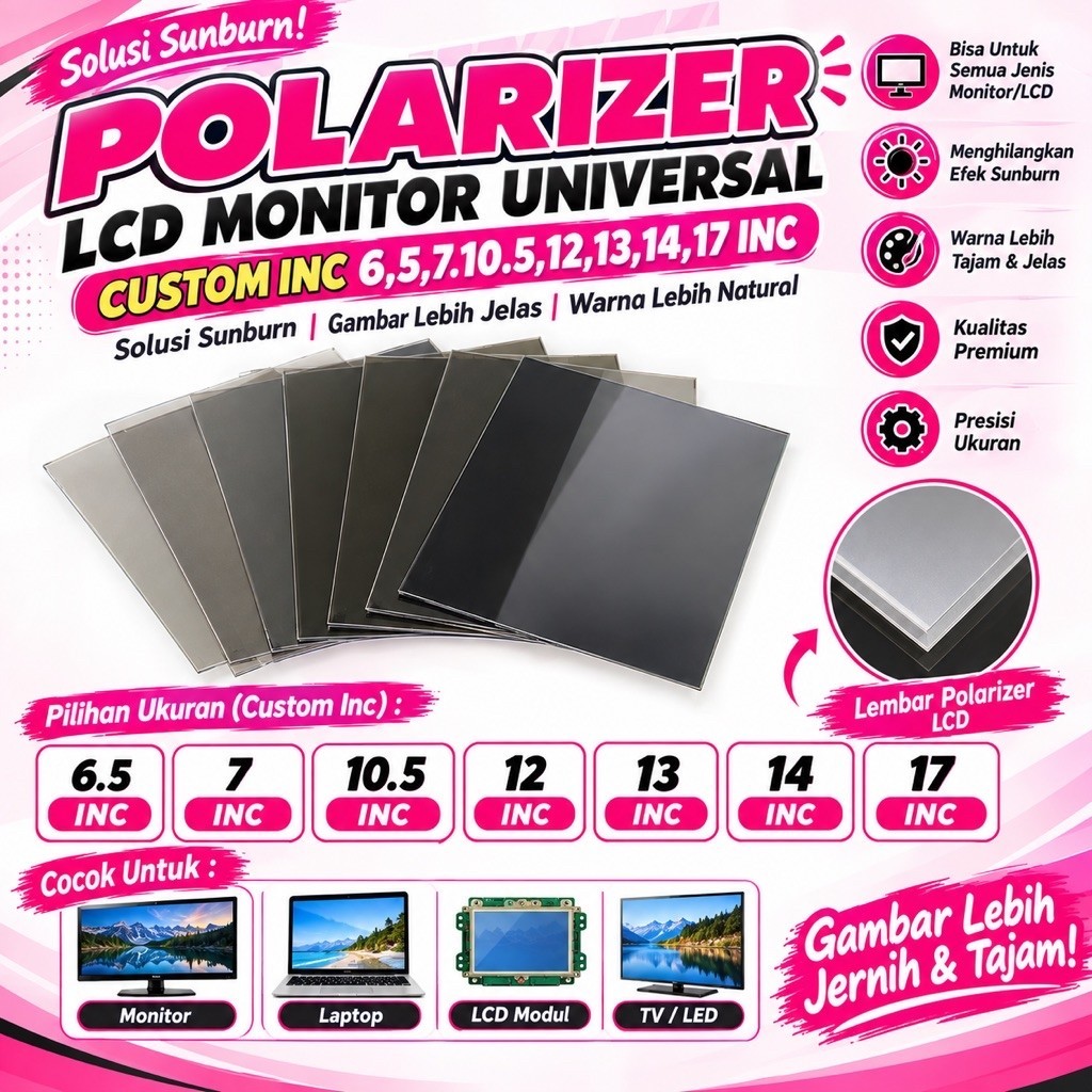 Polarizer LCD Monitor Universal [ Custom Inc ]