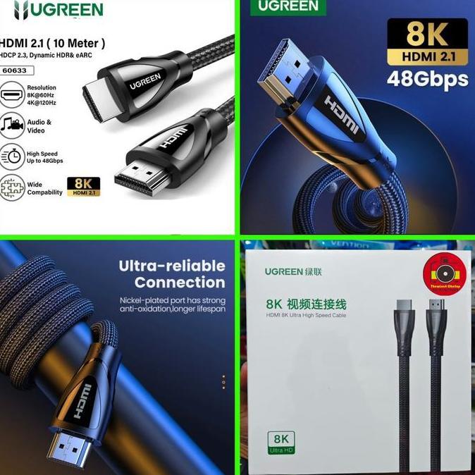 Ugreen Kabel HDMI 10M 2K 60633 HDR eARC HDCP2.3 HDMI 2.1 10 Meter
