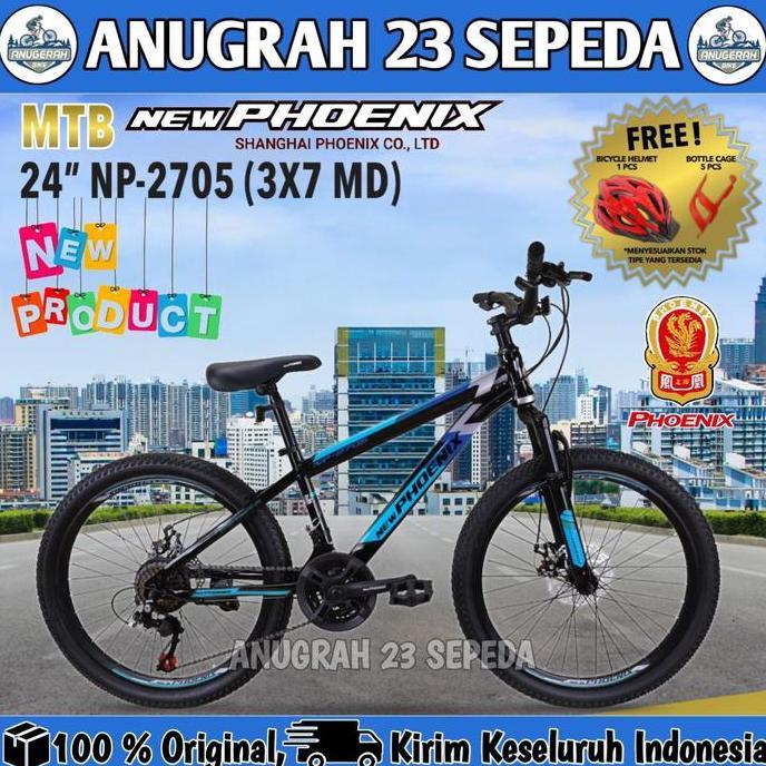 Promo Sepeda Gunung MTB PHOENIX NP-2705 // 2706 // TANGO PAYU Ukuran 24 & 26 Inch 3x7 Speed Diskon