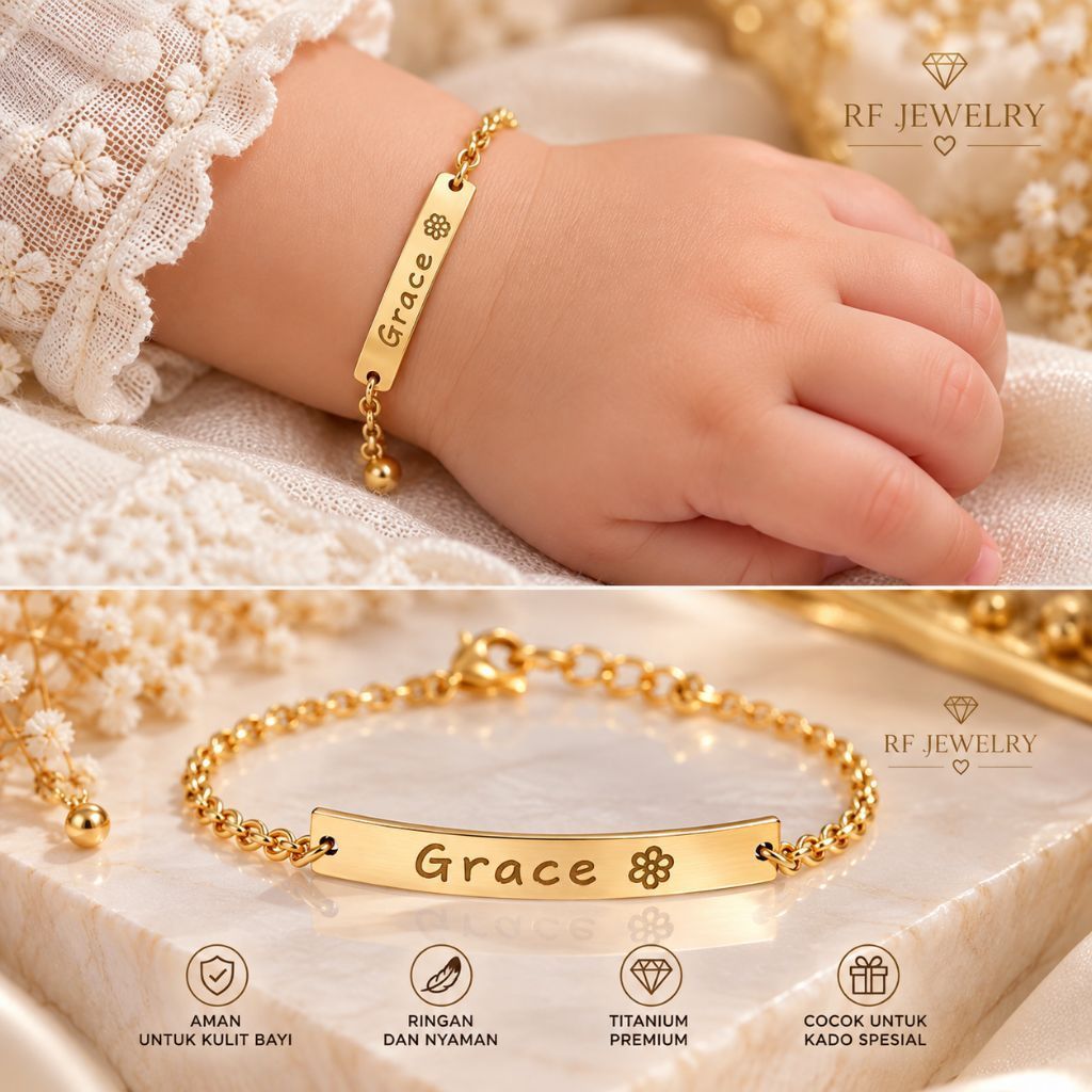 Baby & Kids - Gelang nama titanium gelang bayi gelang anak custom nama