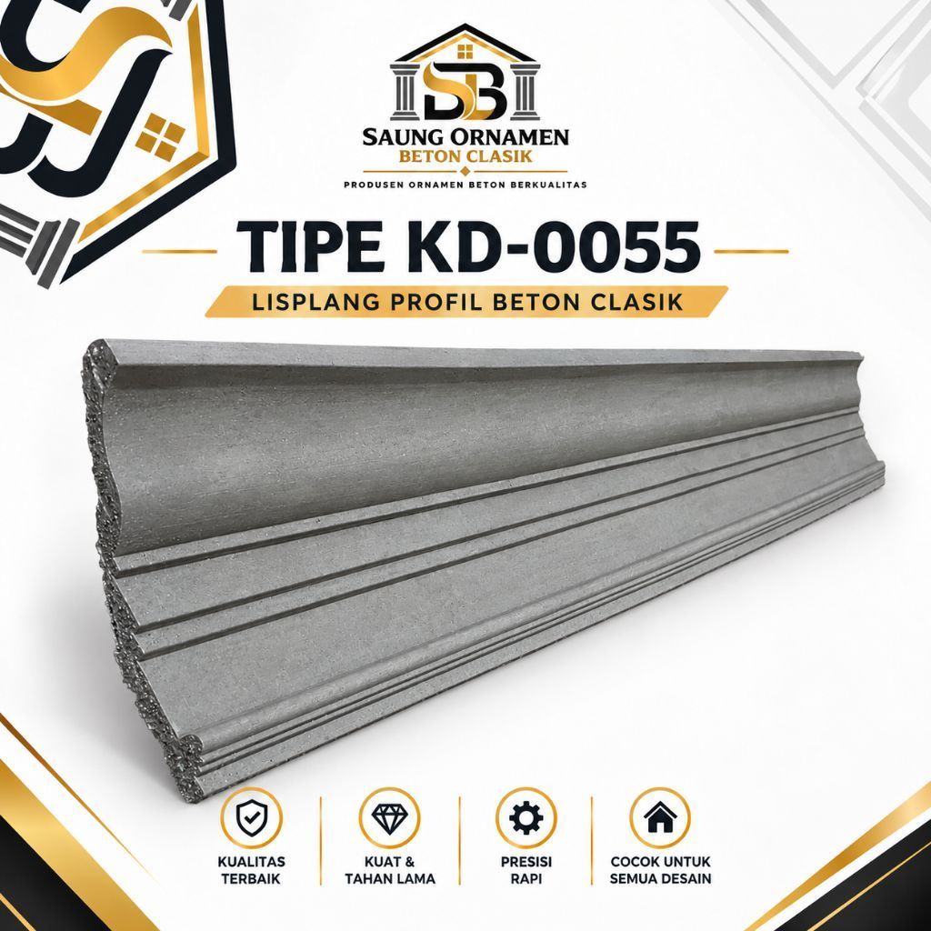SAUNG ORNAMEN - Lisplang profil beton,lisplang profil tempel, kualitas super uk 40cm x 200cm lisplan