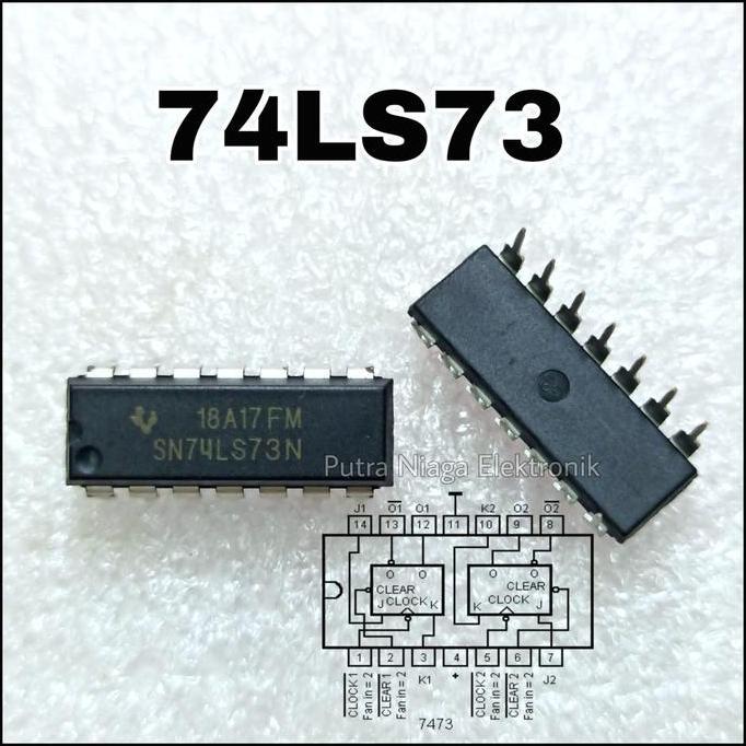 IC TTL 7473 74LS73 FLOP JK HD74LS73AP SN74LS73N DIP 14P