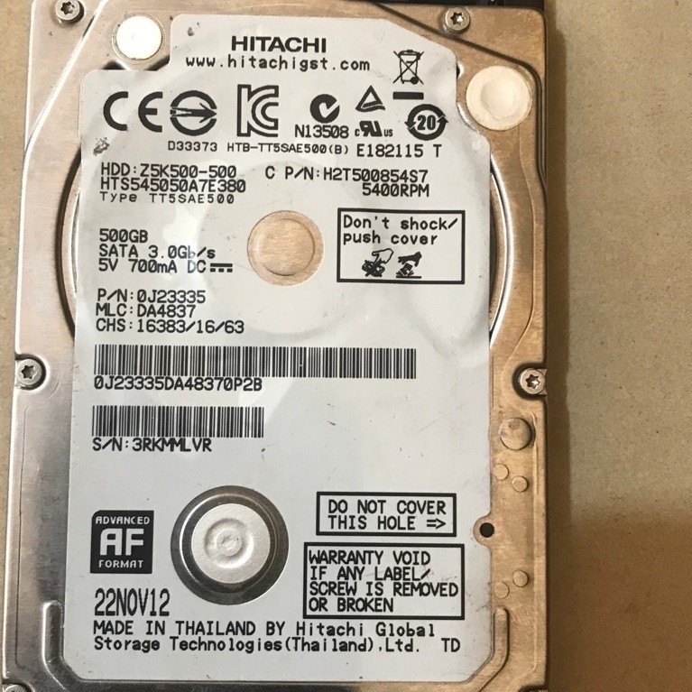 Hardisk Laptop Hitachi 500Gb normal
