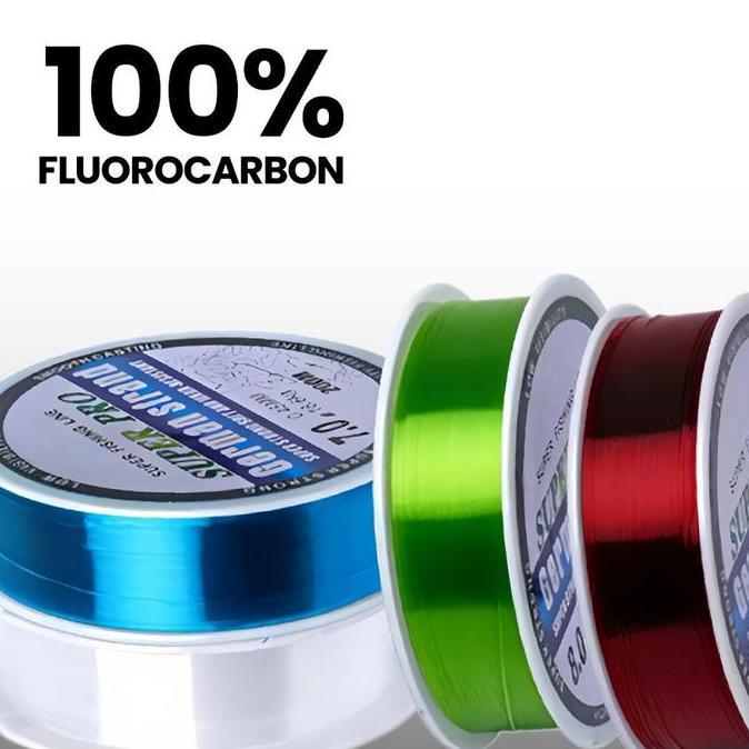 Senar Pancing Nylon 200M German Strand Full Fluorocarbon Tali Senar Super Kuat Anti Putus